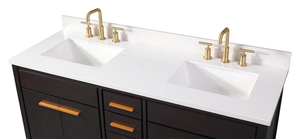 60" Tennant Brand Modern Style Beatrice Double Sink Bathroom Vanity - TB-9838-D60DK - Bentoncollections