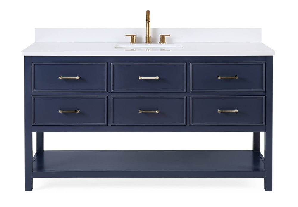 60" Navy Blue Color Felton Bathroom Sink Vanity # 7440