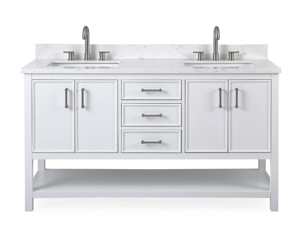 60 Inch Contemporary White Felton Bathroom Vanity