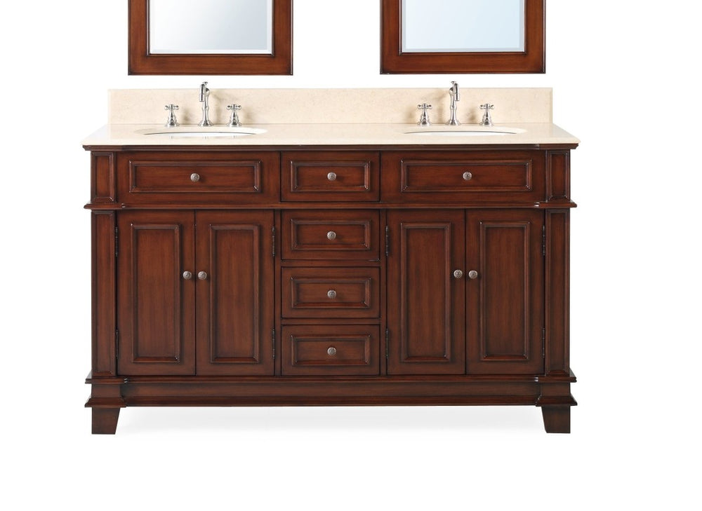 60" Timeless Classic Sanford Double Sink Bathroom Vanity