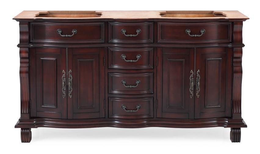 64" Traditional Style Cherry Wood Hopkinton Double Sink Bathroom Vanity GD-4438W-64 - Bentoncollections