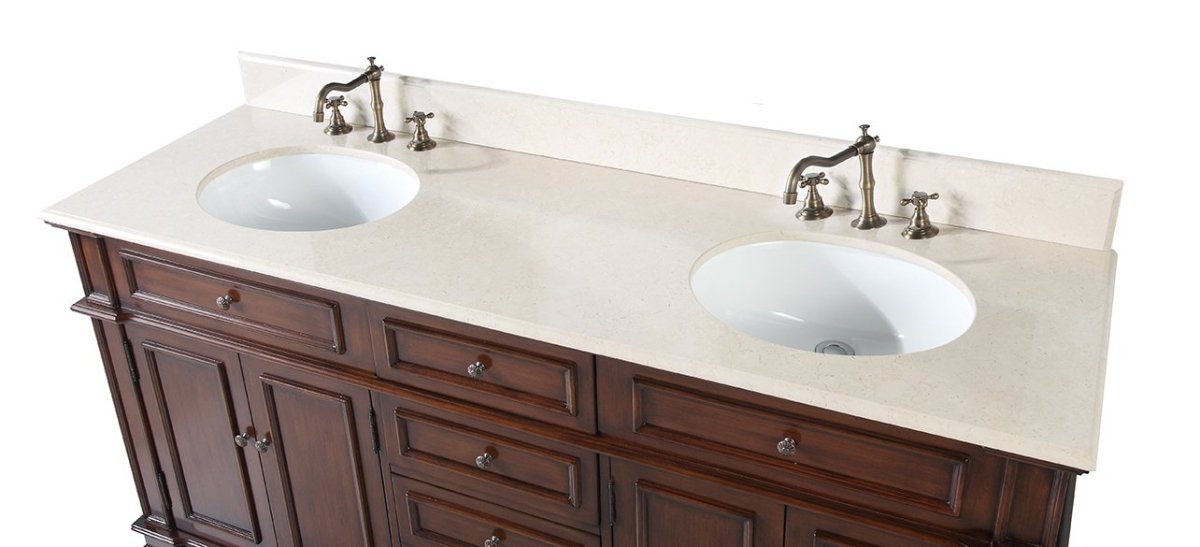 70" Sanford Double Sink Bathroom Vanity - Benton Collection Model CF-3048M-70 - Bentoncollections
