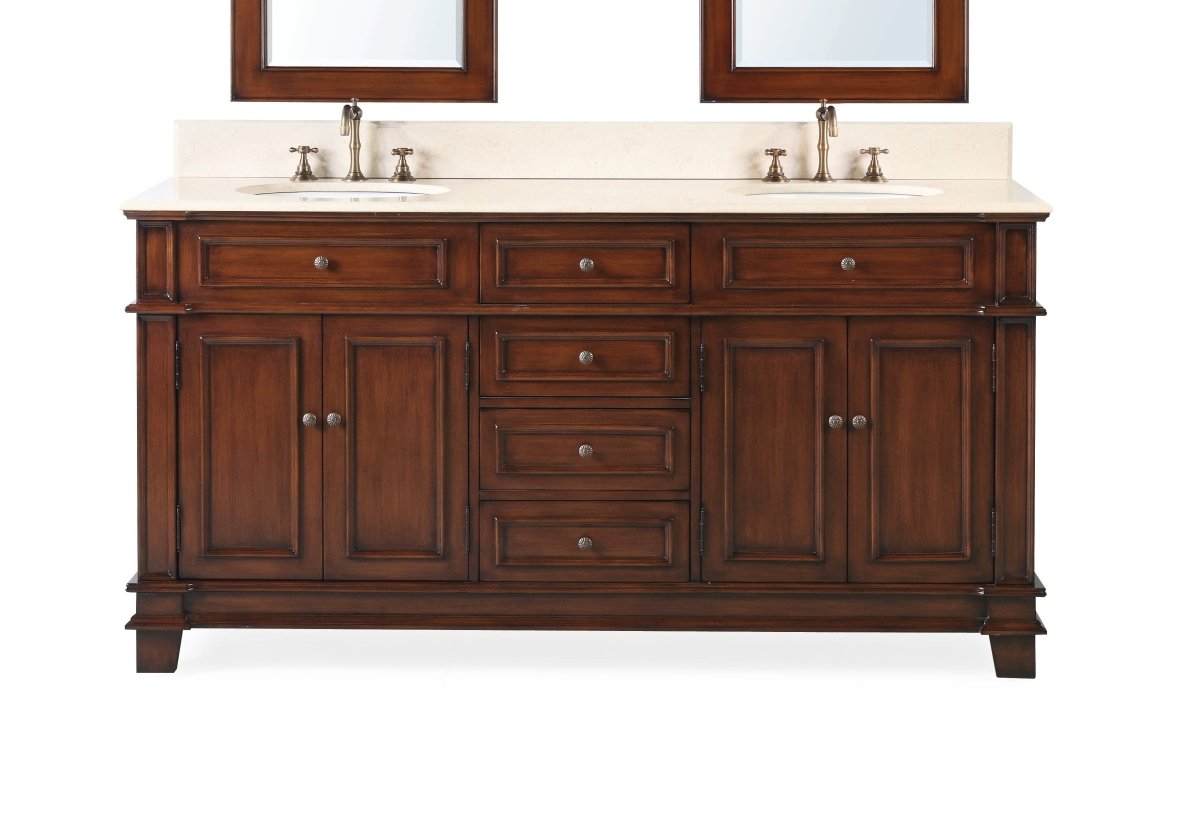 70" Sanford Double Sink Bathroom Vanity - Benton Collection Model CF-3048M-70 - Bentoncollections