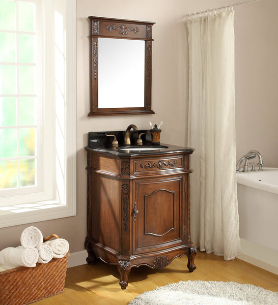 24" Classic Petite Powder Room Debellis Single Sink Bathroom Sink Vanity BWV-047GT