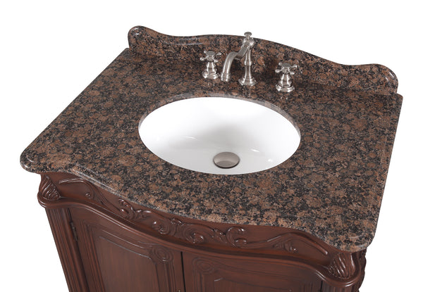32" Benton Collection Baltic Brown Granite Counter top Fiesta Bathroom Sink Vanity   CF-2873SB-TK