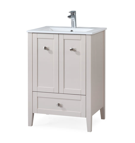 25" Tennant Brand Vermezzo Modern Small Slim Taupe Bathroom Vanity WFS-85053TP