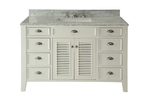 50" Kalani Sink Vanity with Italian Carrara Marble Countertop - 3028-Q50
