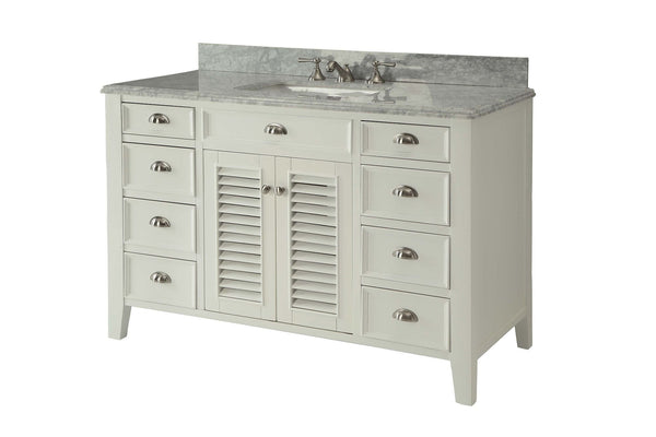 50" Kalani Sink Vanity with Italian Carrara Marble Countertop - 3028-Q50