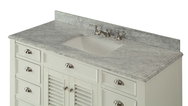 50" Kalani Sink Vanity with Italian Carrara Marble Countertop - 3028-Q50
