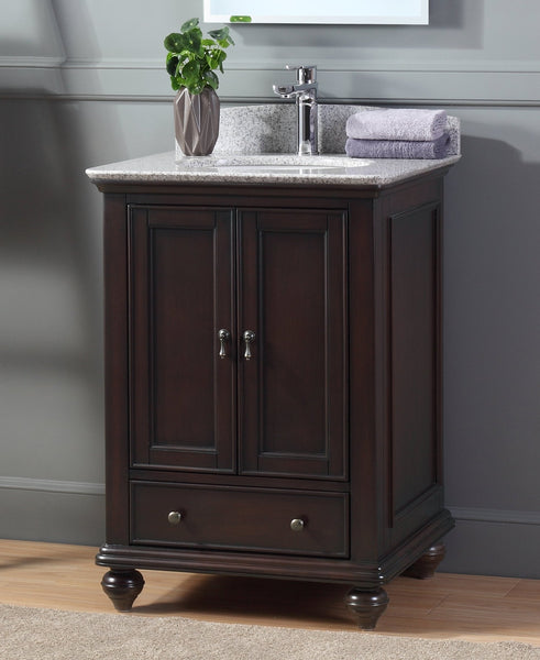 25" Tennant Brand Gillian Powder Room Brown Bathroom Vanity 9805TK