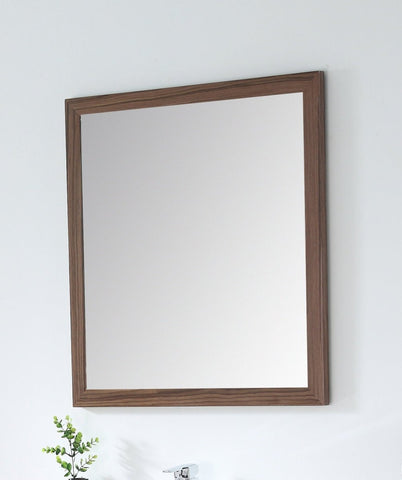 Colle American Walnut 28-inch Wall Mirror MIR-409NT-30 - Bentoncollections