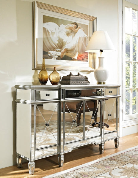 Mirrored Relection Andrea Hall Console DH-695 (Silver) - Bentoncollections