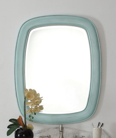 Termoli 36-Inch Light Blue Frame Modern Style Wall Mirror 1033BU-MIR - Bentoncollections