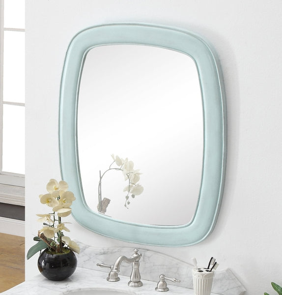 Termoli 36-Inch Light Blue Frame Modern Style Wall Mirror 1033BU-MIR - Bentoncollections