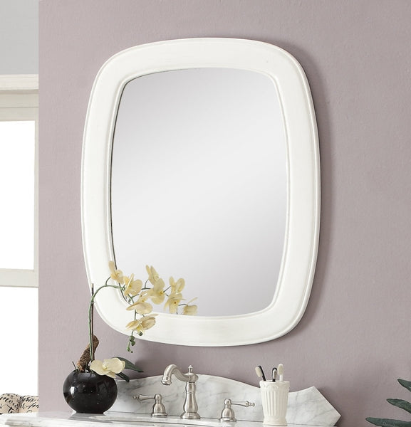 Termoli 36-Inch White Frame Modern Style Wall Mirror 1033W-MIR - Bentoncollections