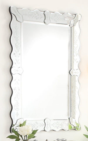 Venosa 25-inch Venetian Style Wall Mirror YM-704-2536 - Bentoncollections